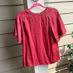 COPY - Reiss silky Rose Top with Flowy short sleeves